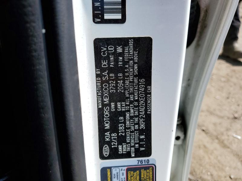 Продажа на аукционе авто 2019 Kia Forte, vin: 3KPF24AD2KE074916, номер лота: 63486326