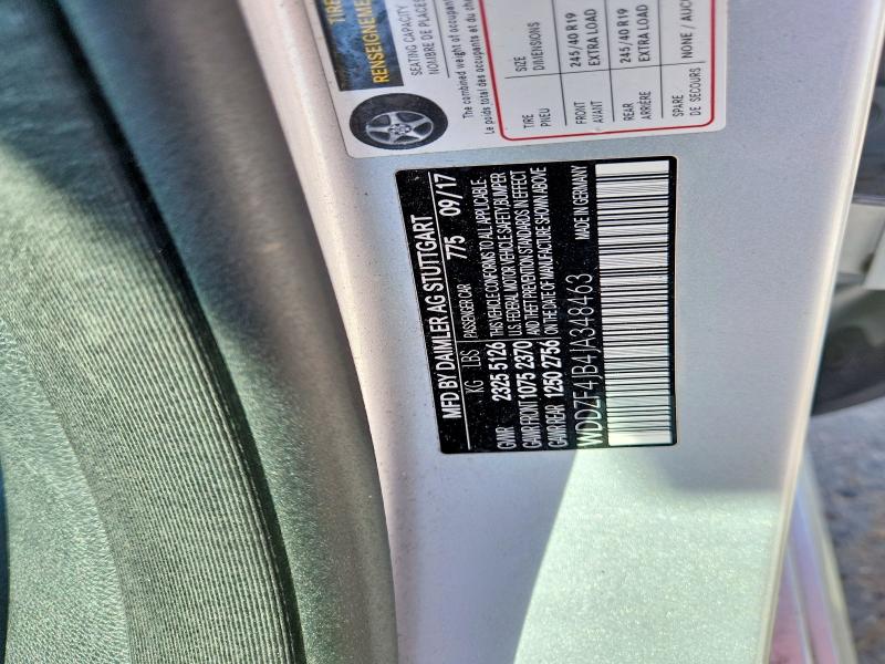 62782046 :رقم المزاد ، WDDZF4JB4JA348463 vin ، 2018 Mercedes-benz E مزاد بيع