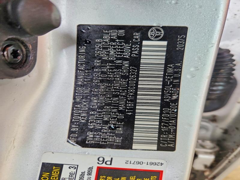 2012 Toyota Camry მანქანა იყიდება აუქციონზე, vin: 4T1BF1FK8CU026327, აუქციონის ნომერი: 57347676