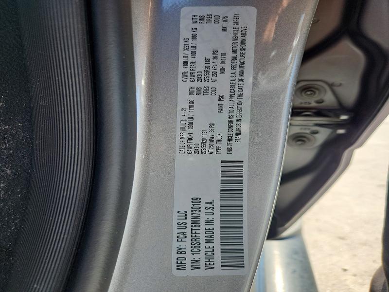 60036816 :رقم المزاد ، 1C6SRFFT6MN730109 vin ، 2021 Ram 1500 مزاد بيع