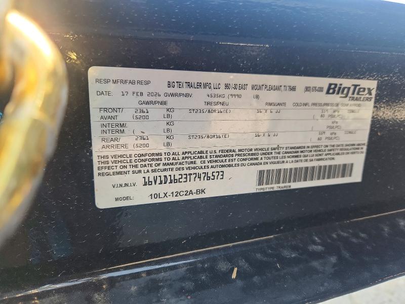 Продажа на аукционе авто 2026 Big Tex Unknown, vin: 16V1D1623T7476573, номер лота: 59365796