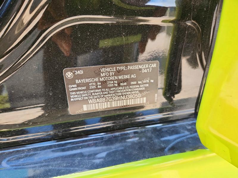 Aukcja sprzedaży 2017 Bmw 340, vin: WBA8B7G39HNU38050, numer aukcji: 59166826