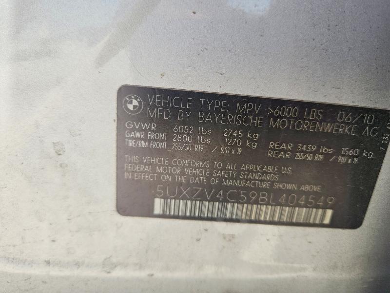 2011 Bmw X5 მანქანა იყიდება აუქციონზე, vin: 5UXZV4C59BL404549, აუქციონის ნომერი: 63360866