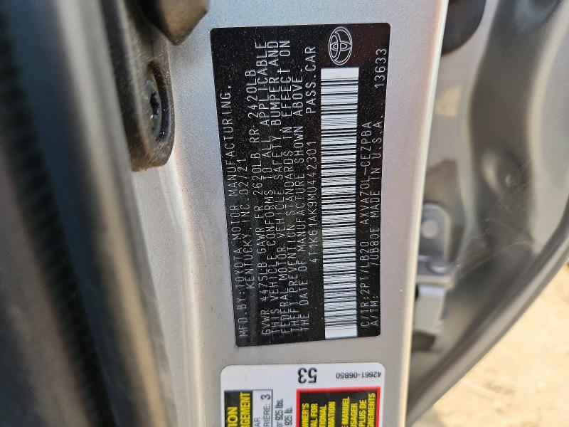 Продажа на аукционе авто 2021 Toyota Camry, vin: 4T1K61AK9MU442301, номер лота: 61421556