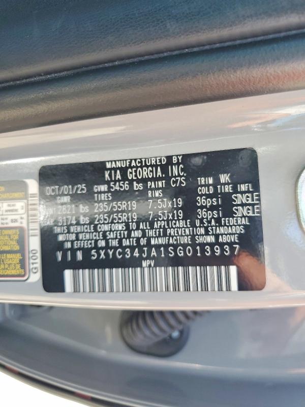 2025 Kia Ev6 მანქანა იყიდება აუქციონზე, vin: 5XYC34JA1SG013937, აუქციონის ნომერი: 61894416