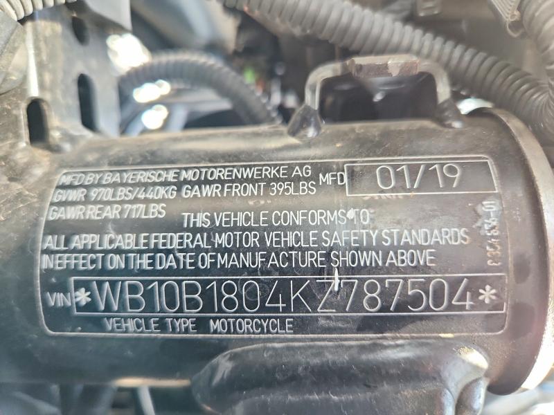Продажа на аукционе авто 2019 Bmw F 750, vin: WB10B1804KZ787504, номер лота: 62771336