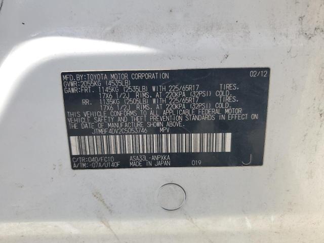 Aukcja sprzedaży 2012 Toyota Rav4, vin: JTMBF4DV2C5053746, numer aukcji: 61927256