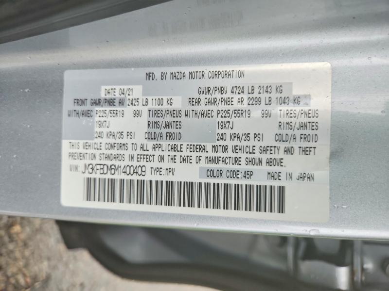 Aukcja sprzedaży 2021 Mazda Cx-5, vin: JM3KFBDM6M1400409, numer aukcji: 59895476