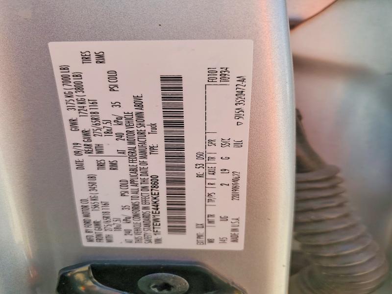 Aukcja sprzedaży 2019 Ford F150, vin: 1FTEW1E44KKE78600, numer aukcji: 60369606