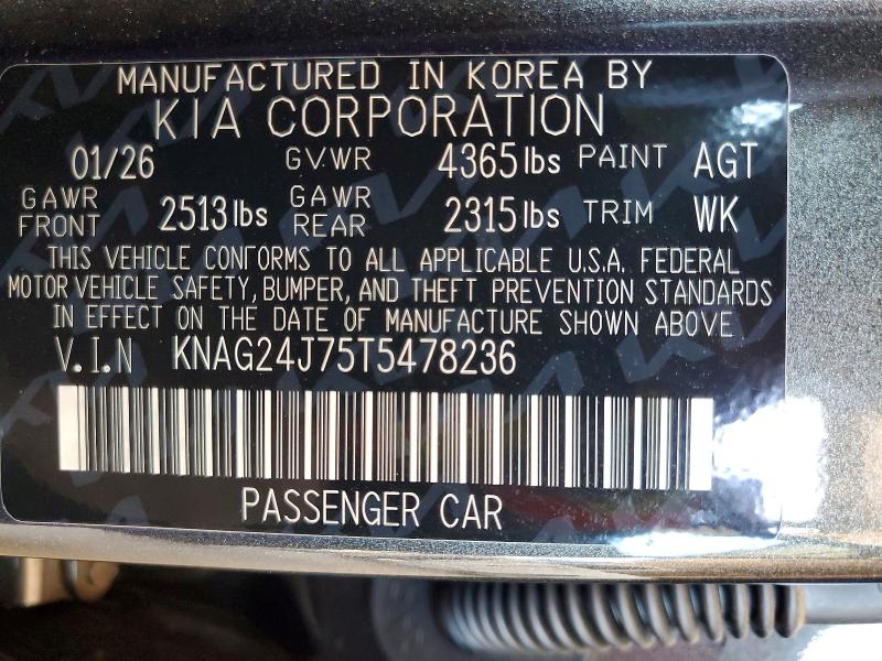 Продажа на аукционе авто 2026 Kia K5, vin: KNAG24J75T5478236, номер лота: 63195546