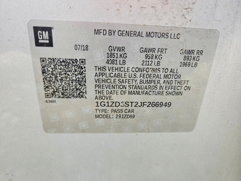 Aukcja sprzedaży 2018 Chevrolet Malibu, vin: 1G1ZD5ST2JF266949, numer aukcji: 62818616