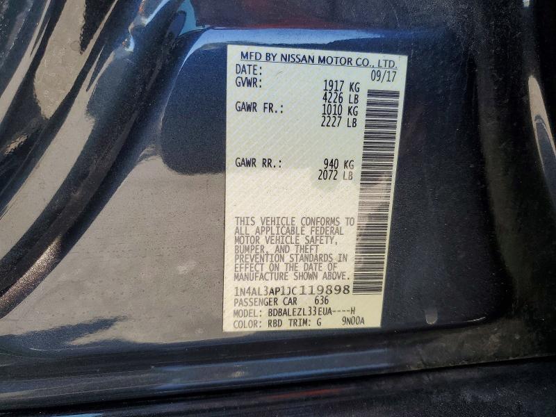 Aukcja sprzedaży 2018 Nissan Altima, vin: 1N4AL3AP1JC119898, numer aukcji: 60329576