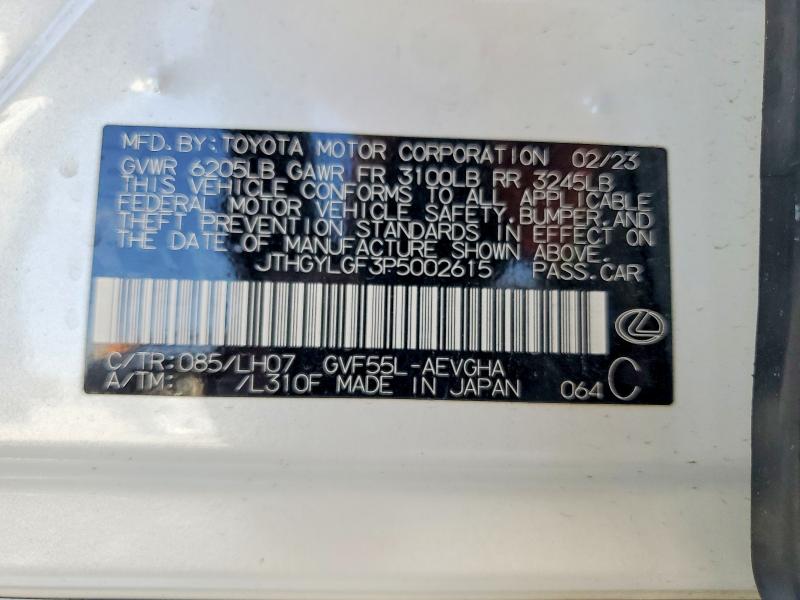 Aukcja sprzedaży 2023 Lexus Ls, vin: JTHGYLGF3P5002615, numer aukcji: 59736106