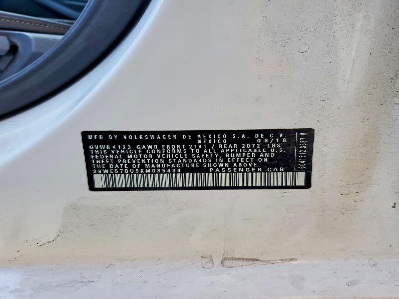 Продажа на аукционе авто 2019 Volkswagen Jetta, vin: 3VWE57BU9KM085434, номер лота: 60670986