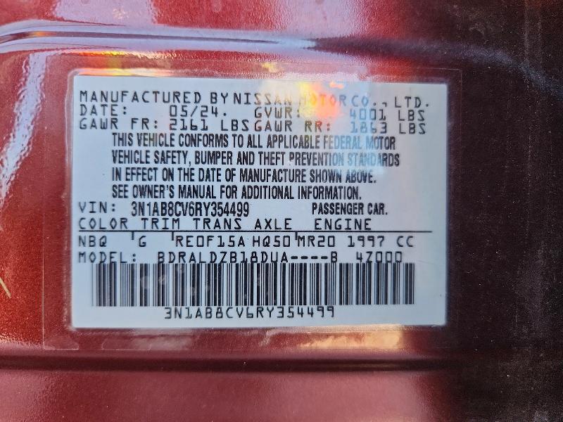62769766 :رقم المزاد ، 3N1AB8CV6RY354499 vin ، 2024 Nissan Sentra مزاد بيع