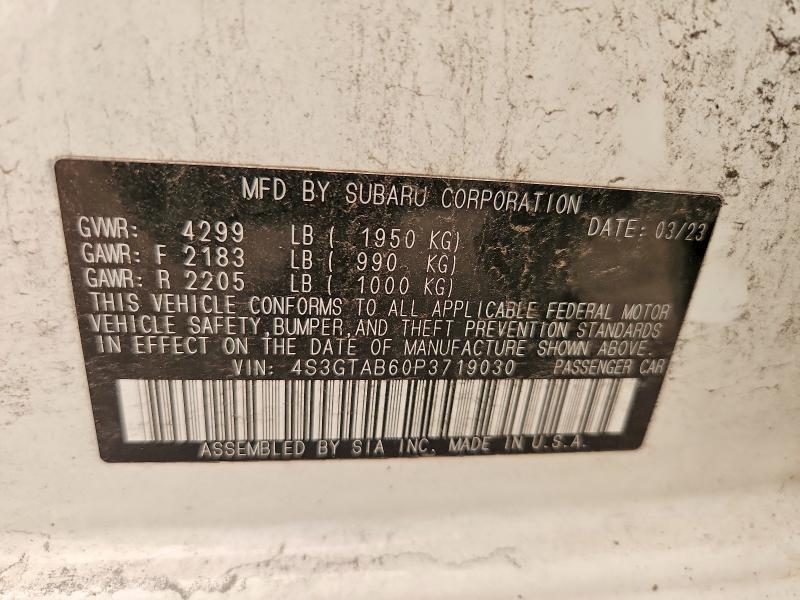 Продажа на аукционе авто 2023 Subaru Impreza, vin: 4S3GTAB60P3719030, номер лота: 60841436