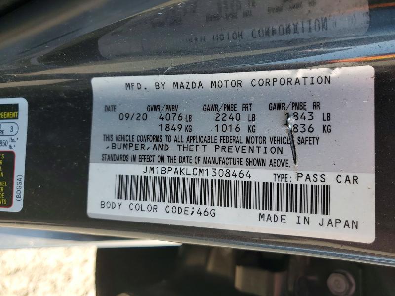 85622765 :رقم المزاد ، JM1BPAKL0M1308464 vin ، 2021 Mazda 3 مزاد بيع