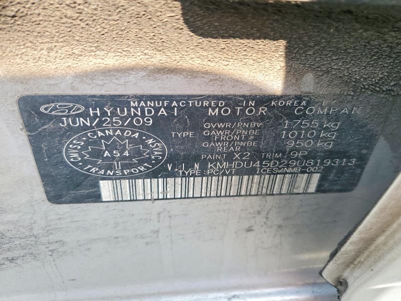 Aukcja sprzedaży 2009 Hyundai Elantra, vin: KMHDU45D29U819313, numer aukcji: 59066336