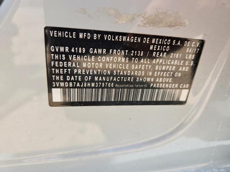 Aukcja sprzedaży 2017 Volkswagen Jetta, vin: 3VWDB7AJ8HM379766, numer aukcji: 59892246