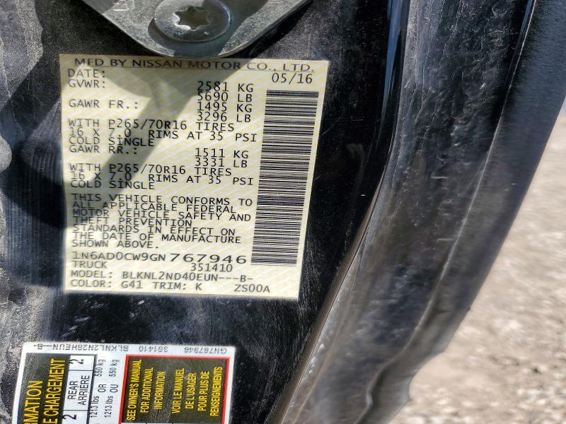 Продажа на аукционе авто 2016 Nissan Frontier, vin: 1N6AD0CW9GN767946, номер лота: 58492466