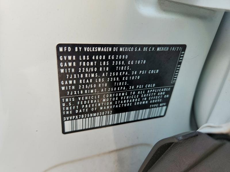 Продаж на аукціоні авто 2022 Volkswagen Taos, vin: 3VVPX7B25NM038752, номер лоту: 60589876