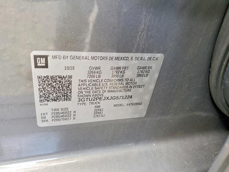 Aukcja sprzedaży 2018 Gmc Sierra, vin: 3GTU2PEJXJG571224, numer aukcji: 60133866