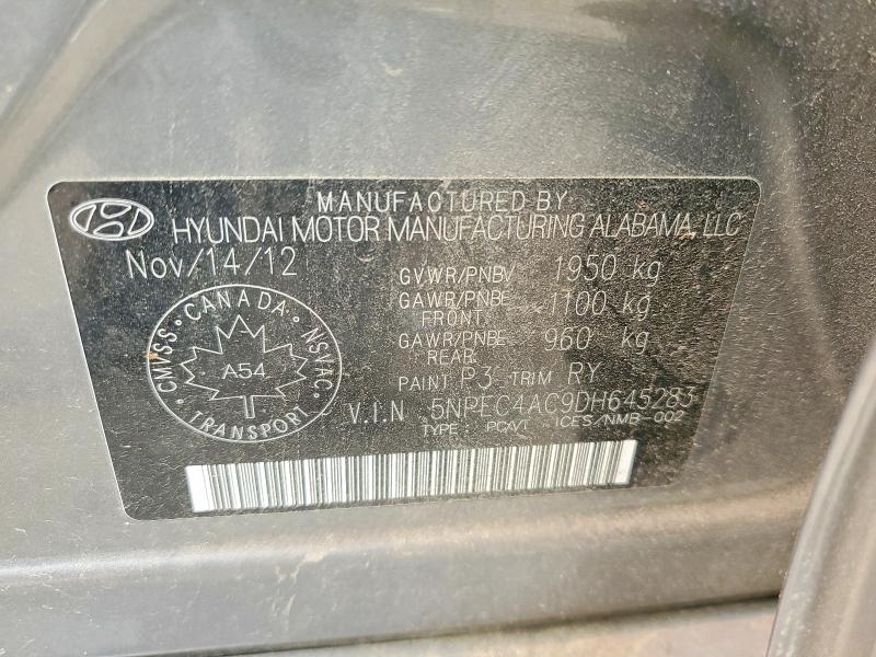 Продаж на аукціоні авто 2013 Hyundai Sonata, vin: 5NPEC4AC9DH645283, номер лоту: 59704546
