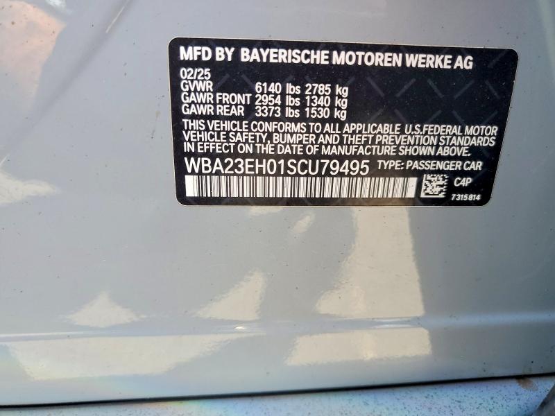 Aukcja sprzedaży 2025 Bmw 740, vin: WBA23EH01SCU79495, numer aukcji: 62687346