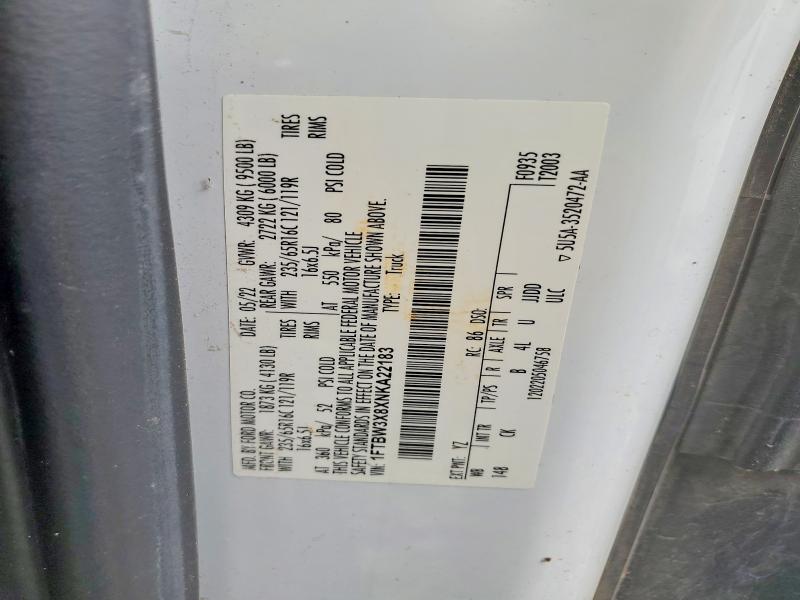 Продаж на аукціоні авто 2022 Ford Transit, vin: 1FTBW3X8XNKA22183, номер лоту: 60978226