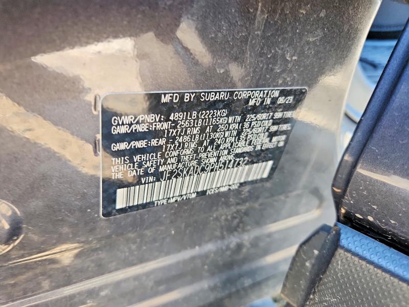 63199716 :رقم المزاد ، JF2SKADC9PH514732 vin ، 2023 Subaru Forester مزاد بيع