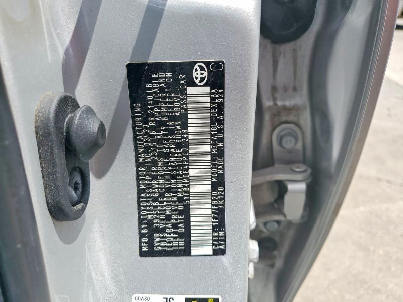 Продаж на аукціоні авто 2023 Toyota Corolla, vin: 5YFB4MDE4PP021248, номер лоту: 59115706