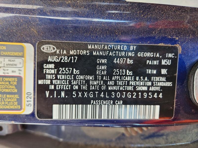 63248556 :رقم المزاد ، 5XXGT4L30JG219544 vin ، 2018 Kia Optima مزاد بيع