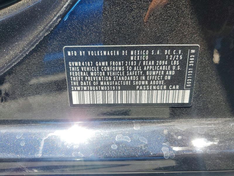 Aukcja sprzedaży 2026 Volkswagen Jetta, vin: 3VW7W7BU6TM031919, numer aukcji: 60754716