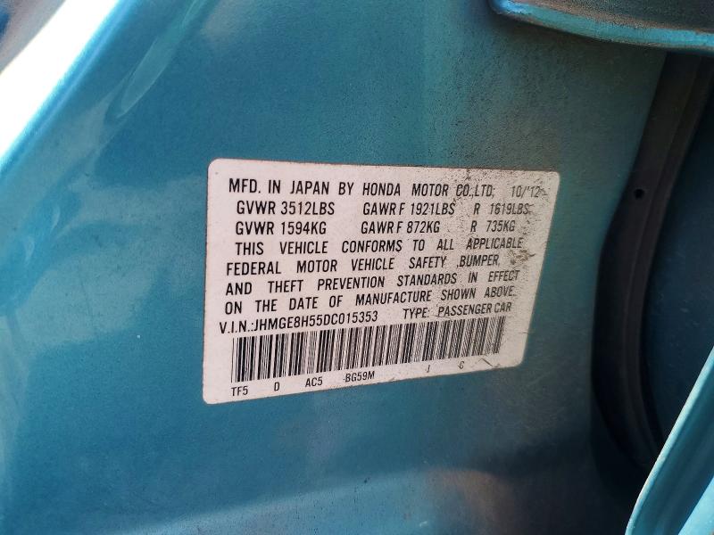 Aukcja sprzedaży 2013 Honda Fit, vin: JHMGE8H55DC015353, numer aukcji: 60678426