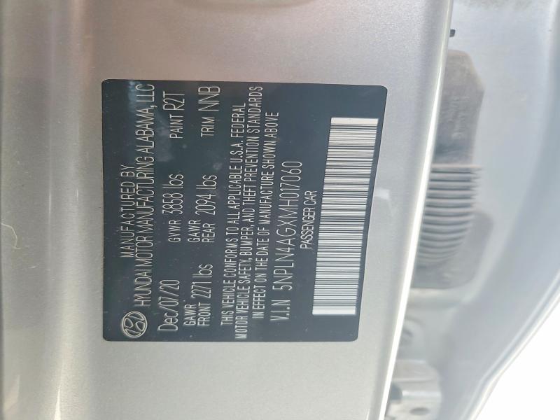 2021 Hyundai Elantra მანქანა იყიდება აუქციონზე, vin: 5NPLN4AGXMH017060, აუქციონის ნომერი: 59104466