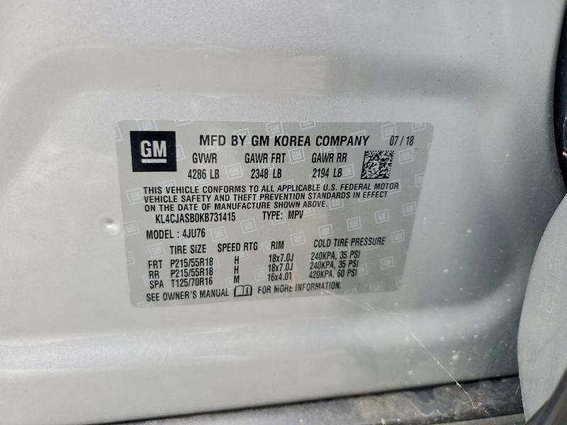 Продажа на аукционе авто 2019 Buick Encore, vin: KL4CJASB0KB731415, номер лота: 60815976