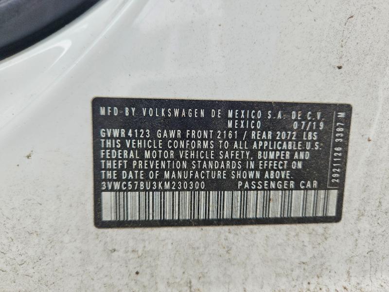 Aukcja sprzedaży 2019 Volkswagen Jetta, vin: 3VWC57BU3KM230300, numer aukcji: 60249906