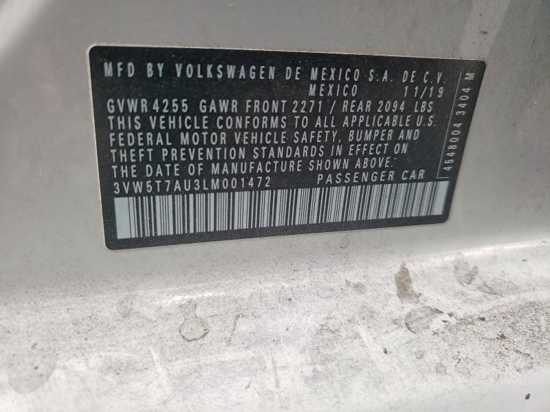Продаж на аукціоні авто 2020 Volkswagen Gti, vin: 3VW5T7AU3LM001472, номер лоту: 59615146