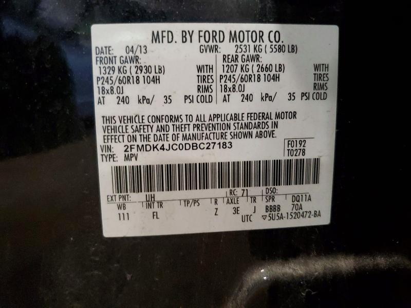 Продажа на аукционе авто 2013 Ford Edge, vin: 2FMDK4JC0DBC27183, номер лота: 61027486