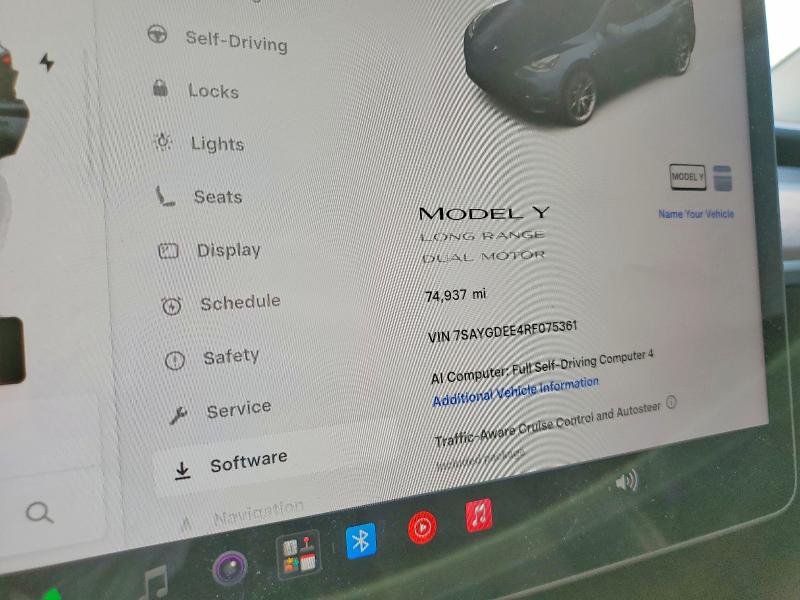 59979176 :رقم المزاد ، 7SAYGDEE4RF075361 vin ، 2024 Tesla Model Y مزاد بيع