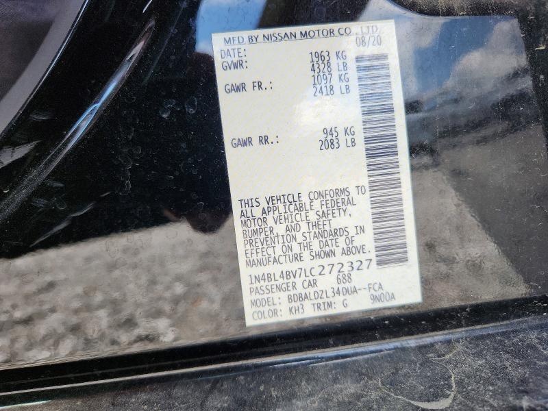 62230216 :رقم المزاد ، 1N4BL4BV7LC272327 vin ، 2020 Nissan Altima مزاد بيع