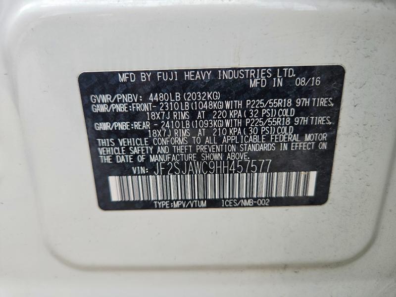 Продажа на аукционе авто 2017 Subaru Forester, vin: JF2SJAWC9HH457577, номер лота: 58157436