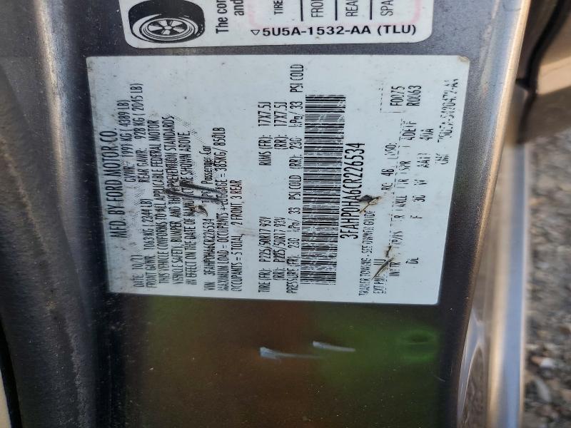 62592886 :رقم المزاد ، 3FAHP0HA6CR226534 vin ، 2012 Ford Fusion مزاد بيع