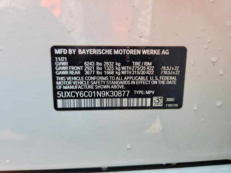 Aukcja sprzedaży 2022 Bmw X6, vin: 5UXCY6C01N9K30877, numer aukcji: 60004106