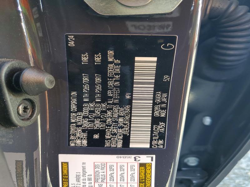 60812716 :رقم المزاد ، JTERU5JR1R6278496 vin ، 2024 Toyota 4runner مزاد بيع