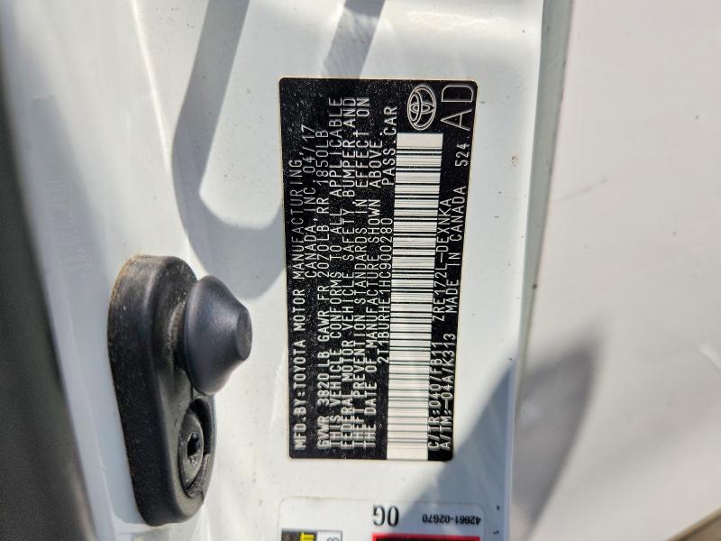 61377226 :رقم المزاد ، 2T1BURHE1HC900280 vin ، 2017 Toyota Corolla مزاد بيع