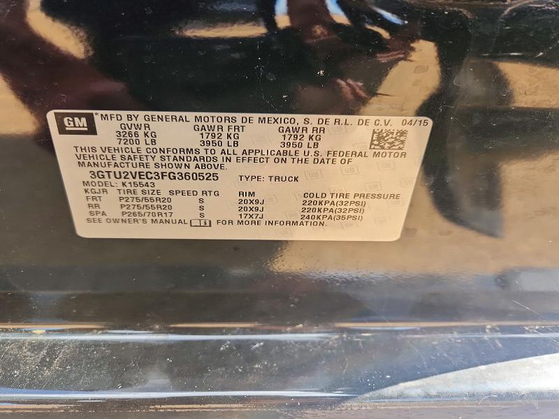 59114296 :رقم المزاد ، 3GTU2VEC3FG360525 vin ، 2015 Gmc Sierra مزاد بيع
