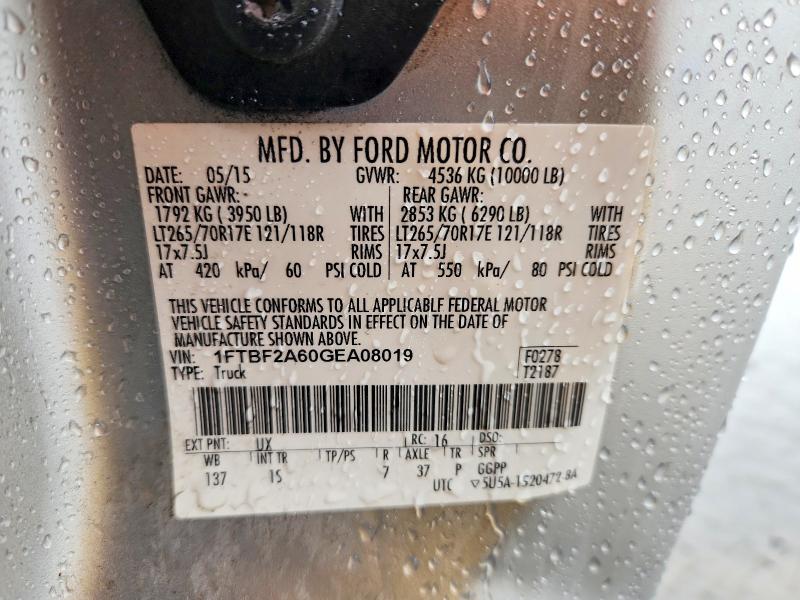 Продаж на аукціоні авто 2016 Ford F250, vin: 1FTBF2A60GEA08019, номер лоту: 62931936