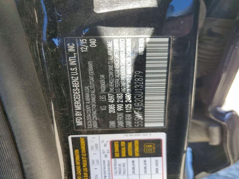 59156036 :رقم المزاد ، 55SWF4JB2GU132879 vin ، 2016 Mercedes-benz C مزاد بيع