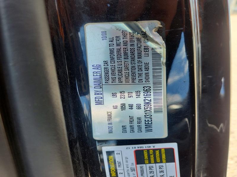 63149236 :رقم المزاد ، WMEEJ31X59K216963 vin ، 2009 Smart Fortwo مزاد بيع